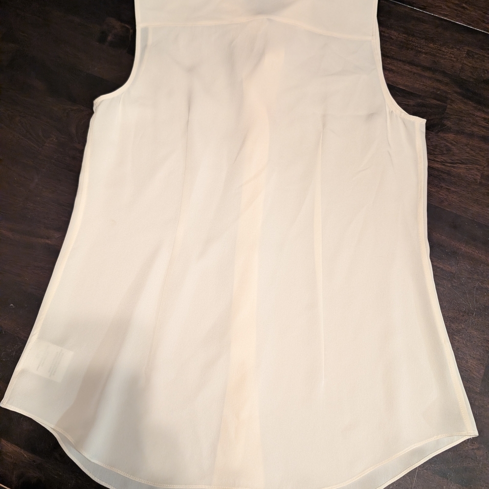 Theory Tanelis Sleeveless Blouse, 100% Silk, Women's Small, Cream - Picture 6 of 6